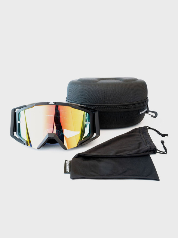 Horsefeathers MTB sportszemüveg Patriot - fekete/tükrös piros HORSEFEATHERS