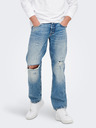 ONLY & SONS Kék, laza szabású, szakadt hatású farmer ONLY & SONS Edge