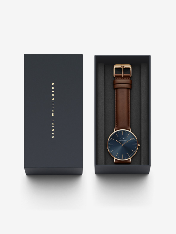 Daniel Wellington Sötétbarna férfi bőr óra Daniel Wellington CLASSIC