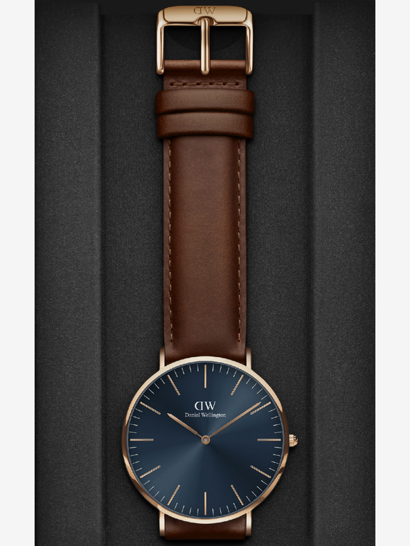 Daniel Wellington Sötétbarna férfi bőr óra Daniel Wellington CLASSIC