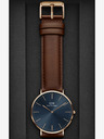Daniel Wellington Sötétbarna férfi bőr óra Daniel Wellington CLASSIC