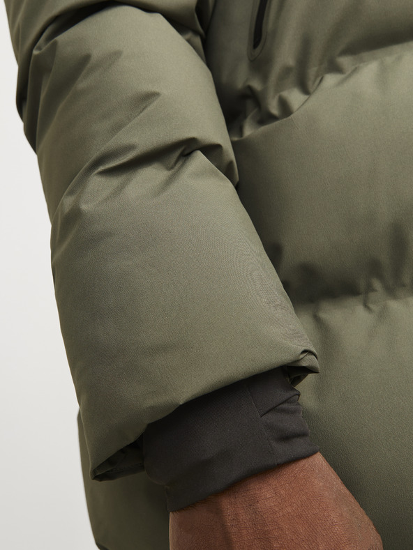 Jack & Jones Khaki színű Jack & Jones Alpha férfi téli steppelt kabát