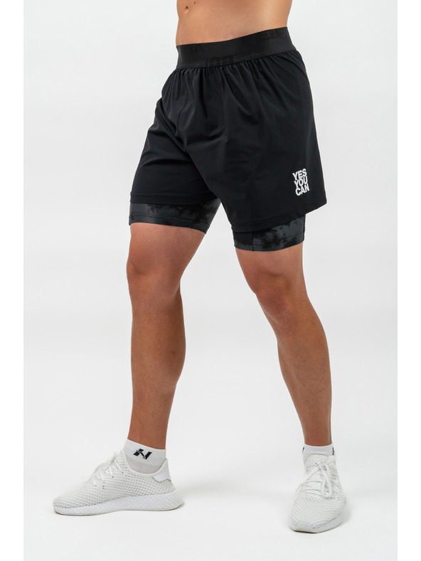 Nebbia 2in1 kompressziós rövidnadrág mobiltelefon zsebbel PERFORMANCE 335 M,fekete