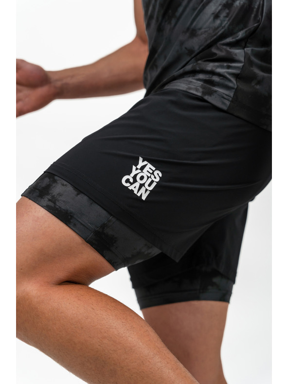 Nebbia 2in1 kompressziós rövidnadrág mobiltelefon zsebbel PERFORMANCE 335 M,fekete