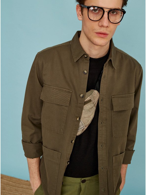 ZOOT.lab Zöld férfi lenvászon rövidnadrág ZOOT.lab Gavin