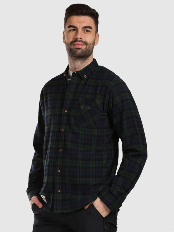 Kilpi Férfi sportos flanel ing Kilpi FLANNY-M Sötétzöld