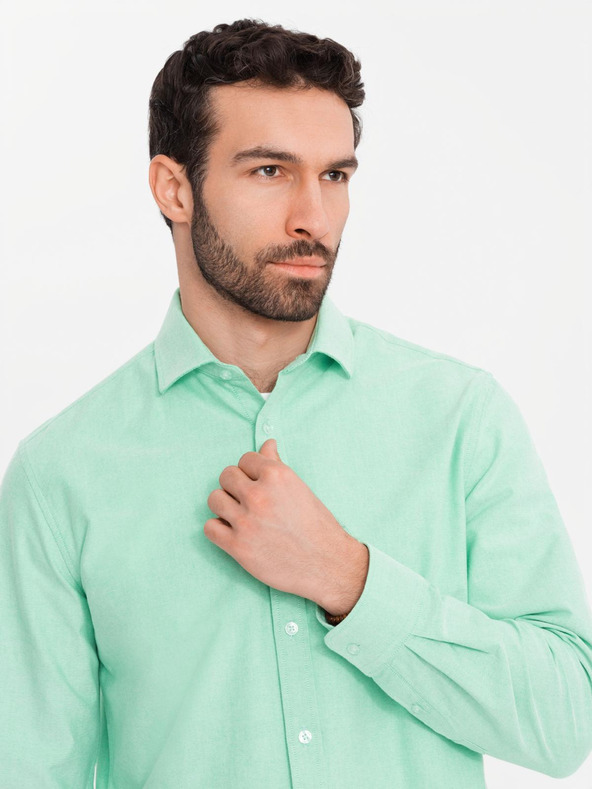 Ombre Clothing Férfi pamut Oxford ing pasztell színekben - menta Ombre Clothing