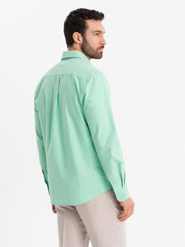 Ombre Clothing Férfi pamut Oxford ing pasztell színekben - menta Ombre Clothing