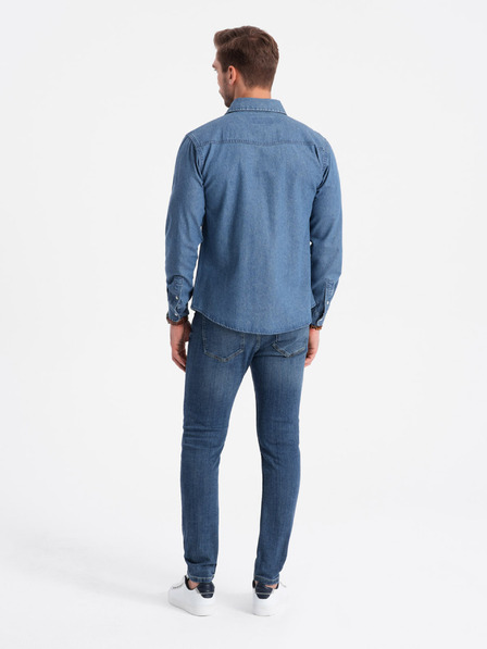 Ombre Clothing Kék férfi farmer ing Ombre Clothing