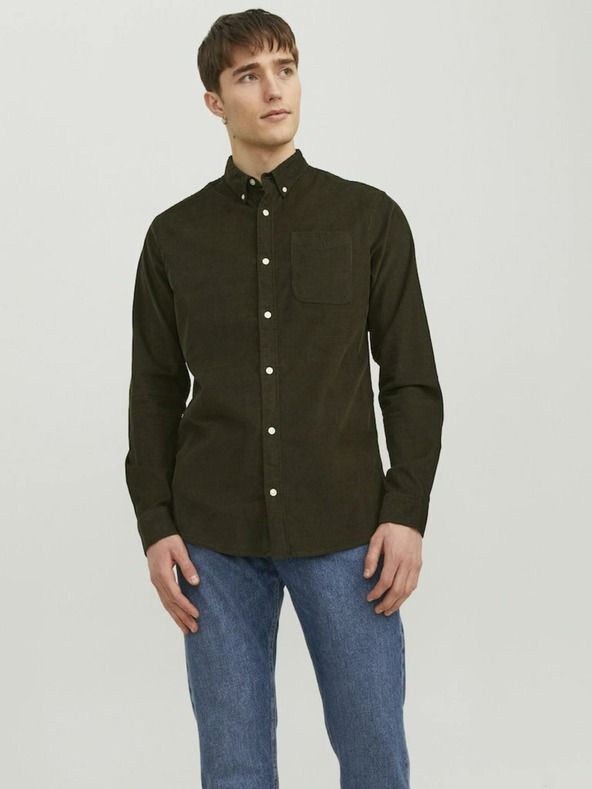 Jack & Jones Jack & Jones Khaki férfi kordbársony ing
