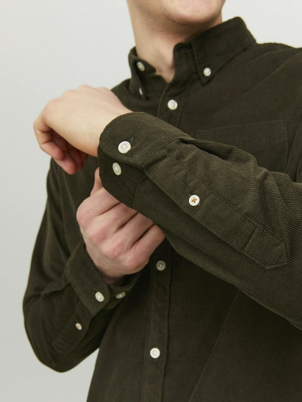 Jack & Jones Jack & Jones Khaki férfi kordbársony ing