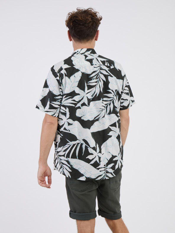 LERROS Fehér és zöld férfi virágos ing LERROS