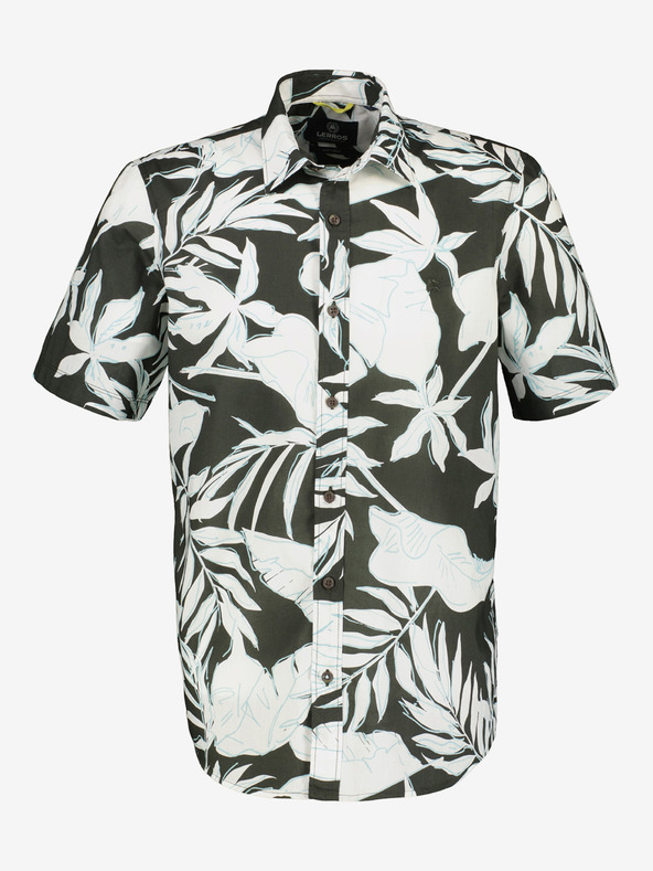 LERROS Fehér és zöld férfi virágos ing LERROS