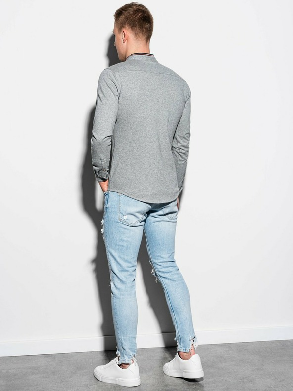 Ombre Clothing Férfi hosszú ujjú ing K542 - szürke