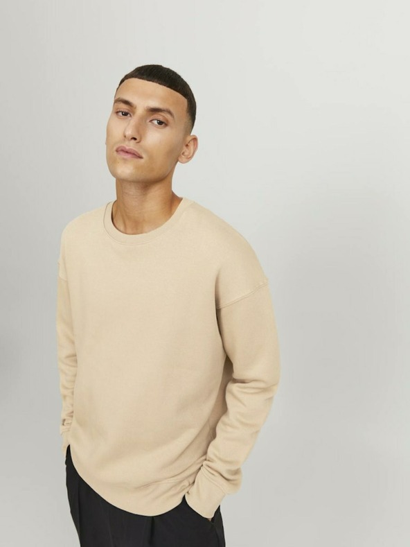 Jack & Jones Jack & Jones férfi bézs színű melegítő pulóver