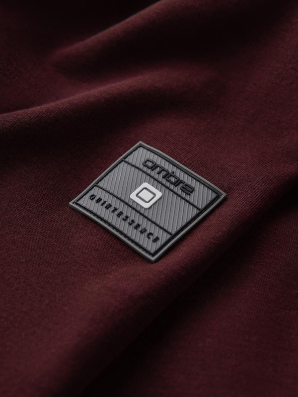 Ombre Clothing Férfi strukturált kötött pulóver gallérral - grafit melange V1 OM-SSNZ-0149 Ombre Ruházat