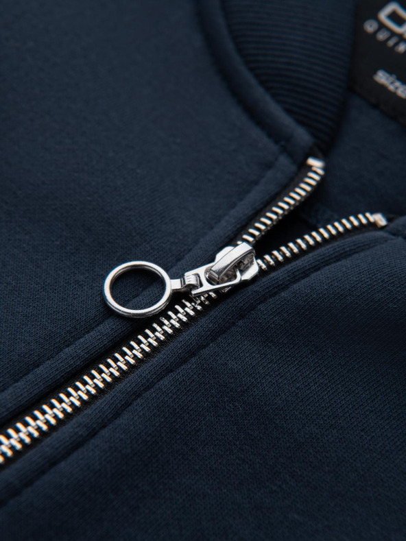 Ombre Clothing Férfi strukturált kötött pulóver gallérral - grafit melange V1 OM-SSNZ-0149 Ombre Ruházat