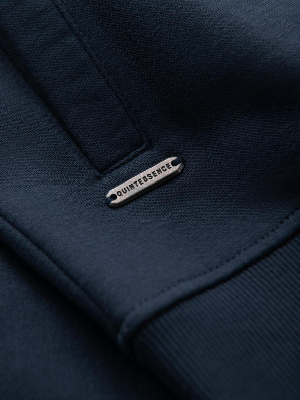 Ombre Clothing Férfi strukturált kötött pulóver gallérral - grafit melange V1 OM-SSNZ-0149 Ombre Ruházat