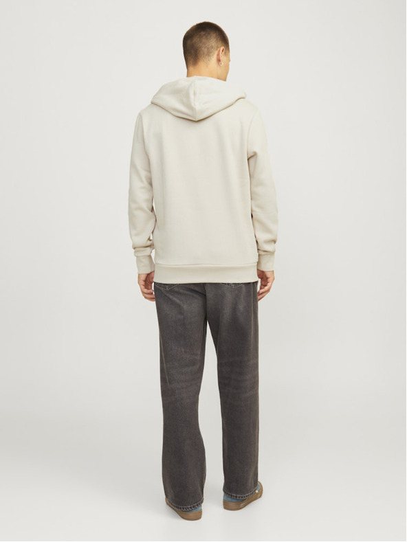 Jack & Jones Jack & Jones férfi bézs színű kapucnis pulóver
