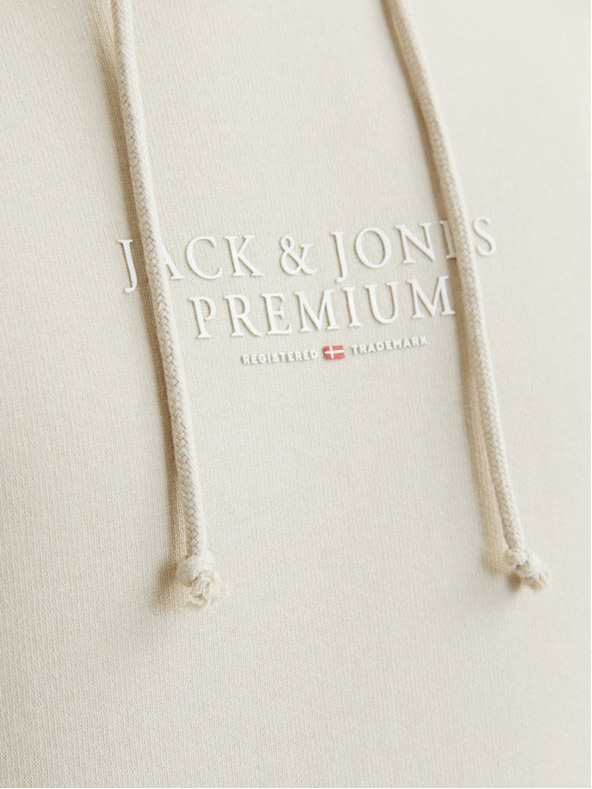 Jack & Jones Jack & Jones férfi bézs színű kapucnis pulóver