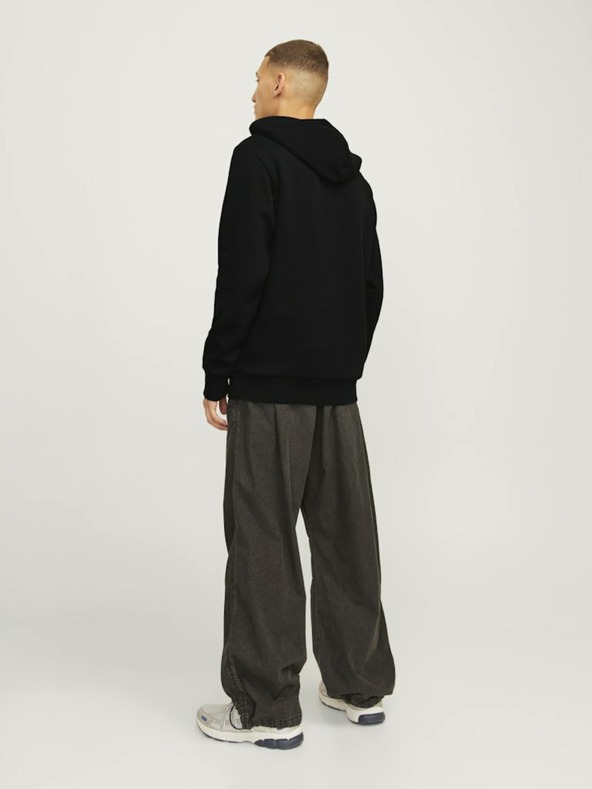 Jack & Jones Fekete Jack & Jones férfi kapucnis pulóver