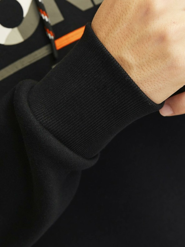 Jack & Jones Fekete Jack & Jones férfi kapucnis pulóver