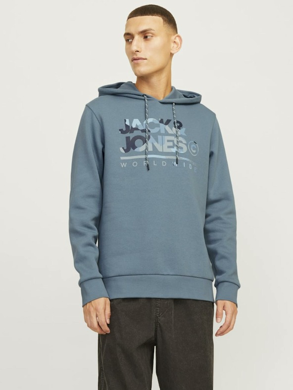 Jack & Jones Kék Jack & Jones férfi kapucnis pulóver