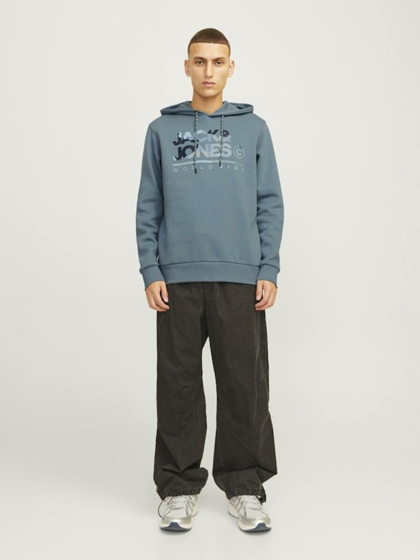 Jack & Jones Kék Jack & Jones férfi kapucnis pulóver