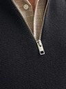 Jack & Jones Fekete Jack & Jones férfi cipzáras pulóver