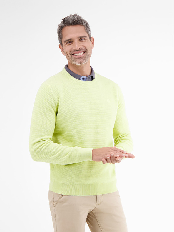 LERROS Sárga férfi alap pulóver LERROS