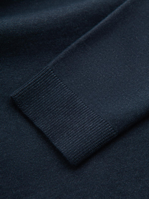 Ombre Clothing Férfi kötött fél garbó viszkózzal - sötétkék V4 OM-SWTN-0125 Ombre ruházat