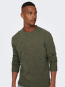 ONLY & SONS Khaki színű férfi ONLY & SONS Ese pulóver