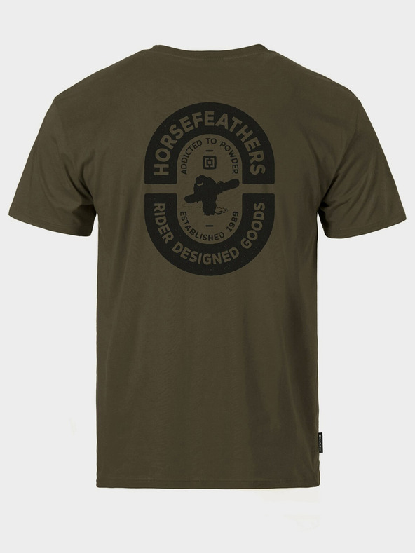 Horsefeathers Póló Powder Badge II - égett olajzöld méret L HORSEFEATHERS