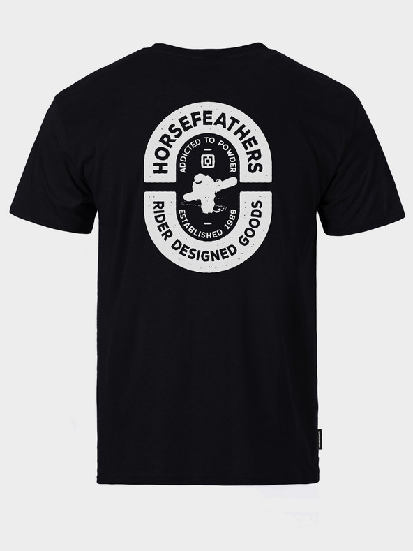 Horsefeathers Póló Powder Badge II - fekete méret L HORSEFEATHERS