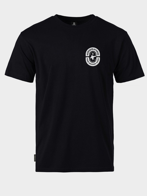 Horsefeathers Póló Powder Badge II - fekete méret L HORSEFEATHERS