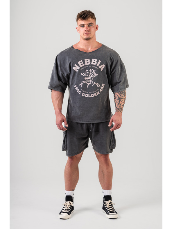 Nebbia GOLDEN AGE 788 M, fekete, mosott pamut rongyfelső