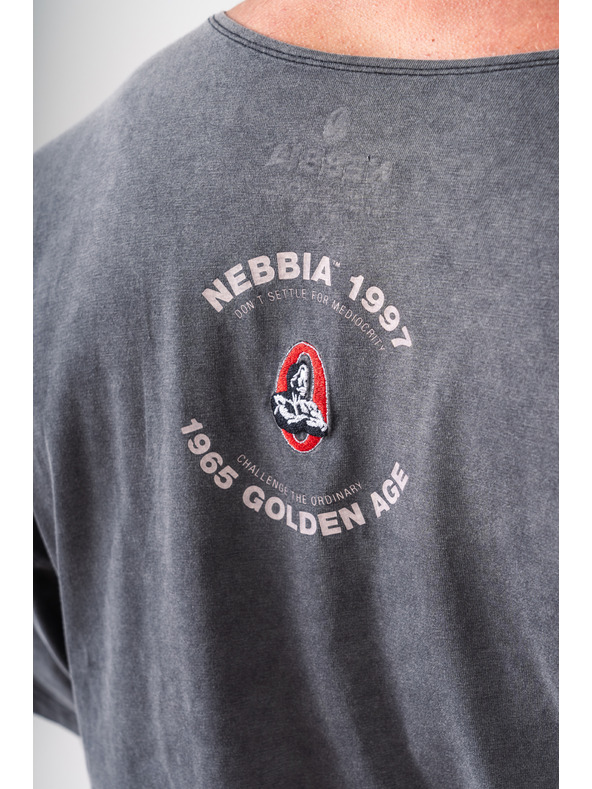 Nebbia GOLDEN AGE 788 M, fekete, mosott pamut rongyfelső