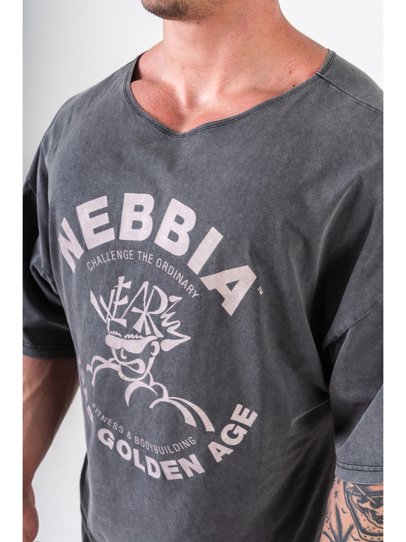 Nebbia GOLDEN AGE 788 M, fekete, mosott pamut rongyfelső