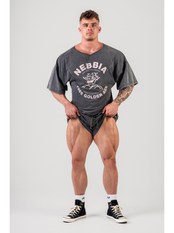 Nebbia GOLDEN AGE 788 M, fekete, mosott pamut rongyfelső