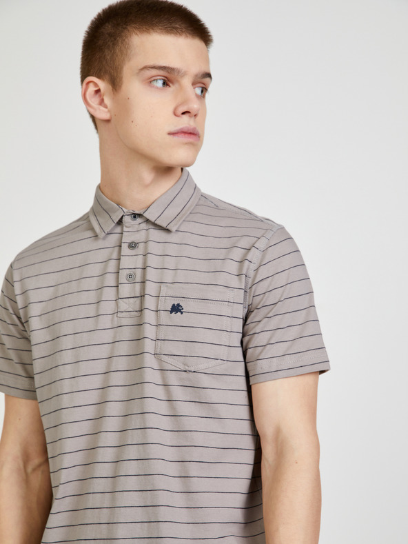 LERROS Világosszürke csíkos póló póló LERROS