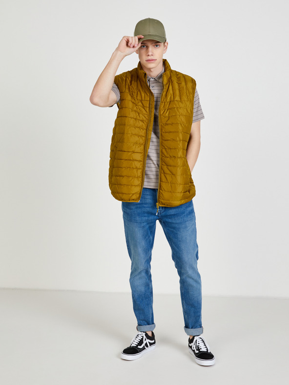 LERROS Világosszürke csíkos póló póló LERROS