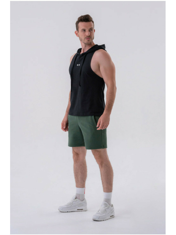 Nebbia Fitnesz top kapucnival 323 Fekete Nebbia