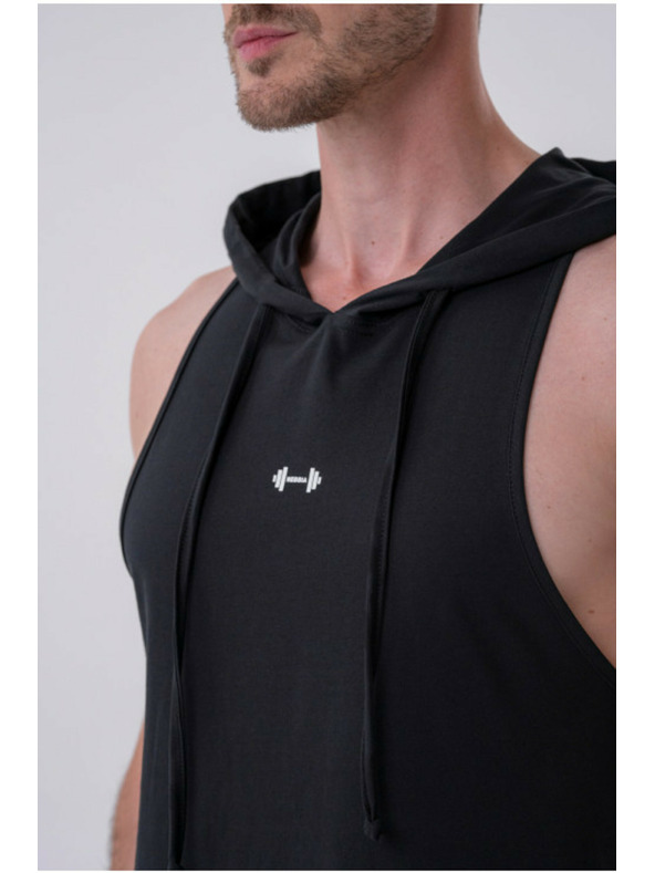 Nebbia Fitnesz top kapucnival 323 Fekete Nebbia