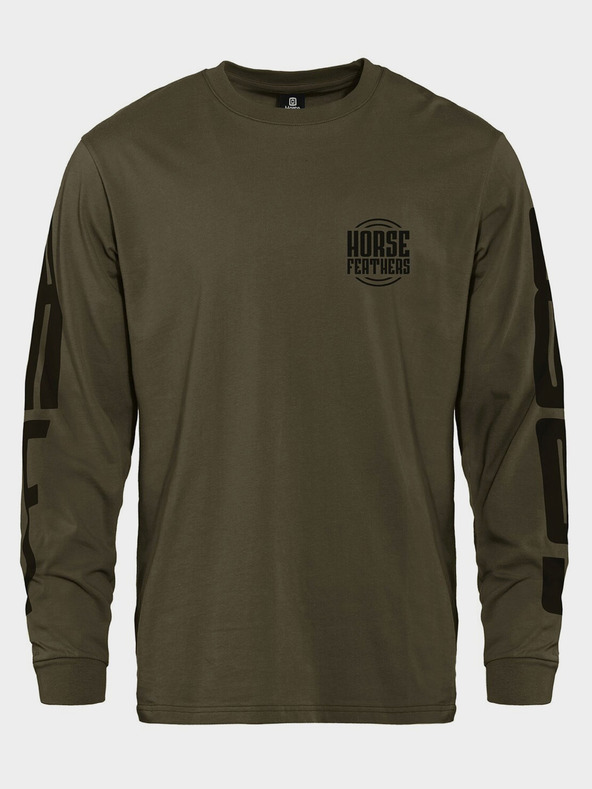 Horsefeathers Póló Tall Typo LS - égett olajbogyó méret L HORSEFEATHERS