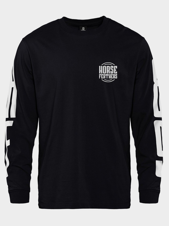Horsefeathers Póló Tall Typo LS - fekete méret L HORSEFEATHERS