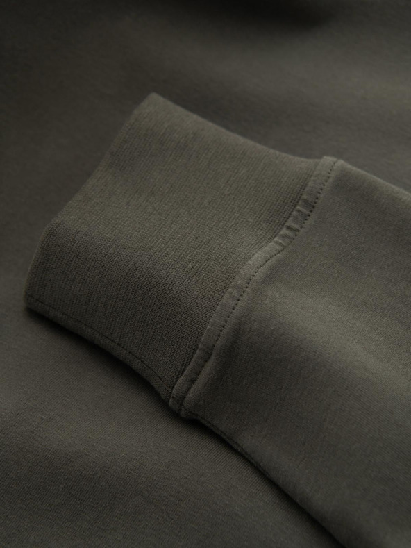 Ombre Clothing Férfi pamut LOOSE FIT hosszú ujjú, kerek nyakú póló - szürkészöld V3 OM-LSBC-0129 Ombre Ruházat