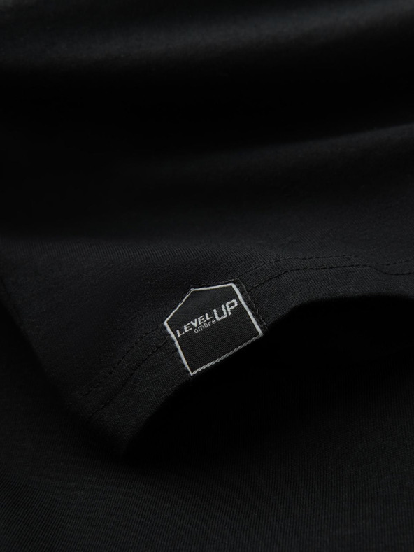 Ombre Clothing Férfi nyomtatott hosszú ujjú póló - fekete V1 OM-LSPT-0119 Ombre Ruházat