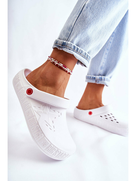 BIG STAR SHOES Női világos papucs Kroks Big Star fehér női papucs