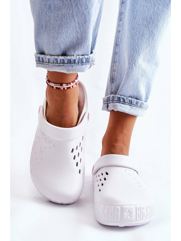 BIG STAR SHOES Női világos papucs Kroks Big Star fehér női papucs