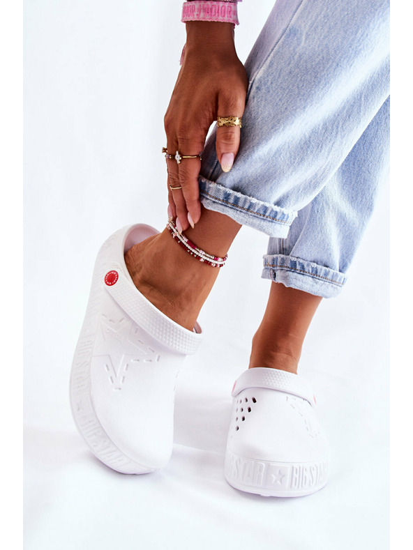 BIG STAR SHOES Női világos papucs Kroks Big Star fehér női papucs